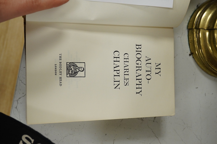 Chaplin, Charles - My Autobiography, 1st edition, 4th impression, photo. plates; publisher's cloth and d/wrapper. 1964. *inscribed by author on half title. Condition - dust cover torn, leaves have aged edges